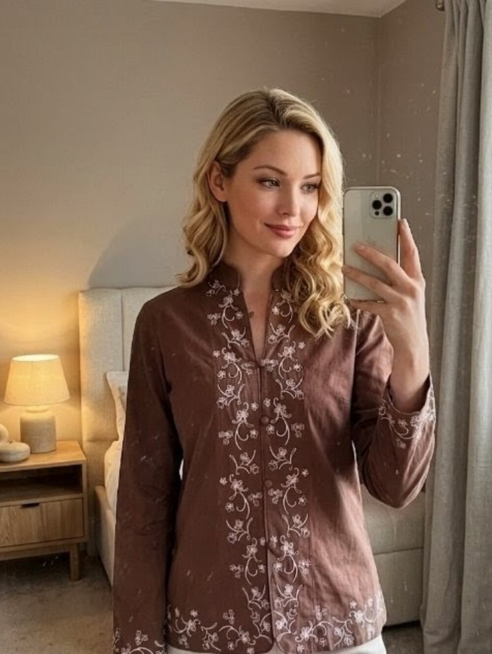 NORDSTROM Embroidered Boho Top